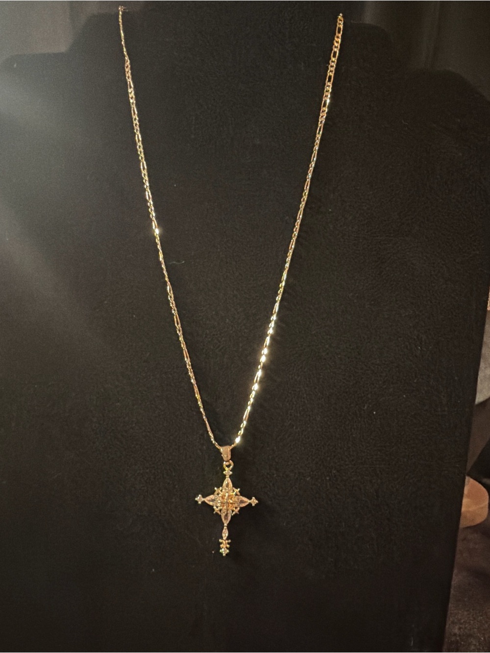 Delicate Gold Cross Pendant Necklace for Women